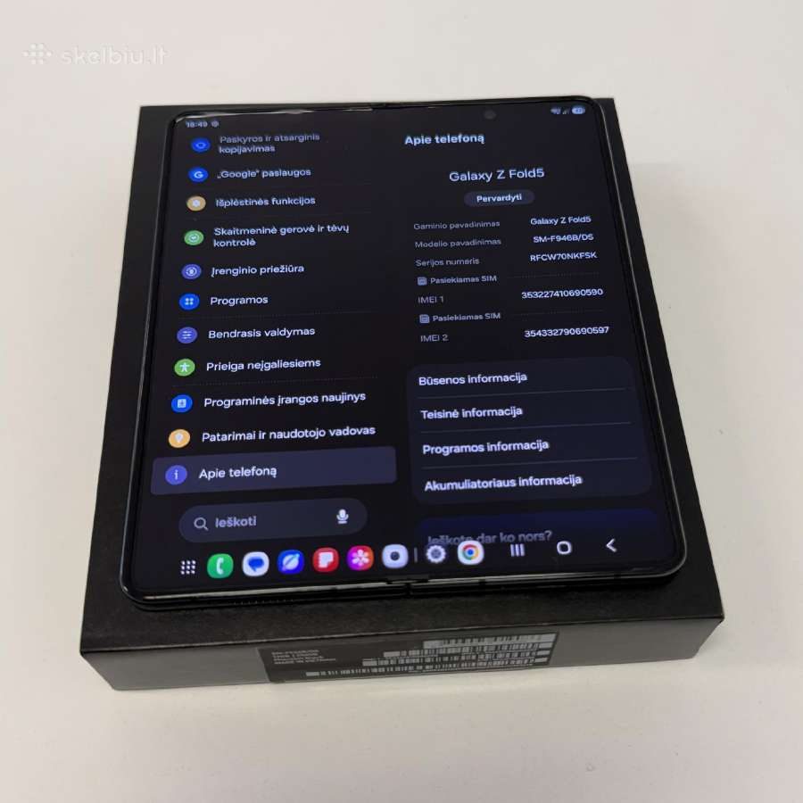 Samsung Fold 5 Phantom Black - nuotraukos Nr. 3
