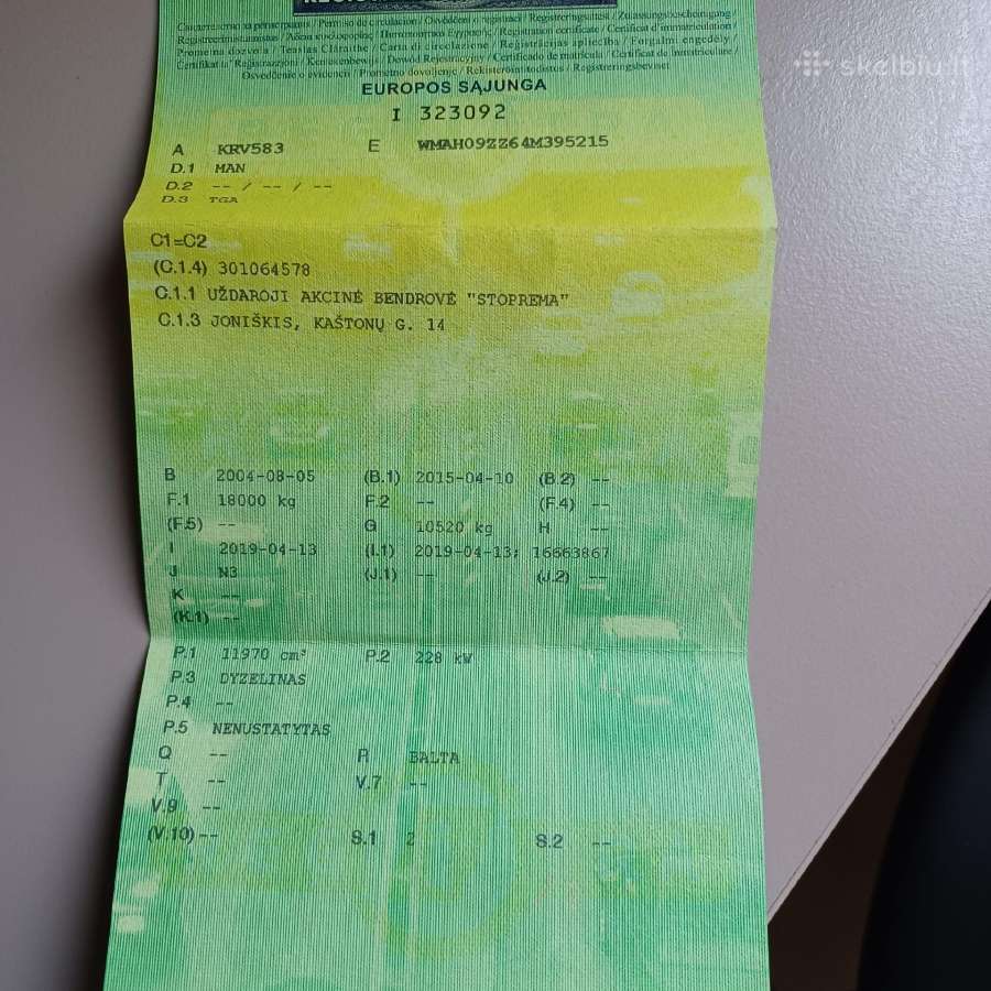 Parduodu Man Tga 18-310 - nuotraukos Nr. 4
