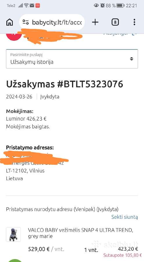 Valco baby snap 4 ultra trend sportinis vežimėlis - nuotraukos Nr. 11