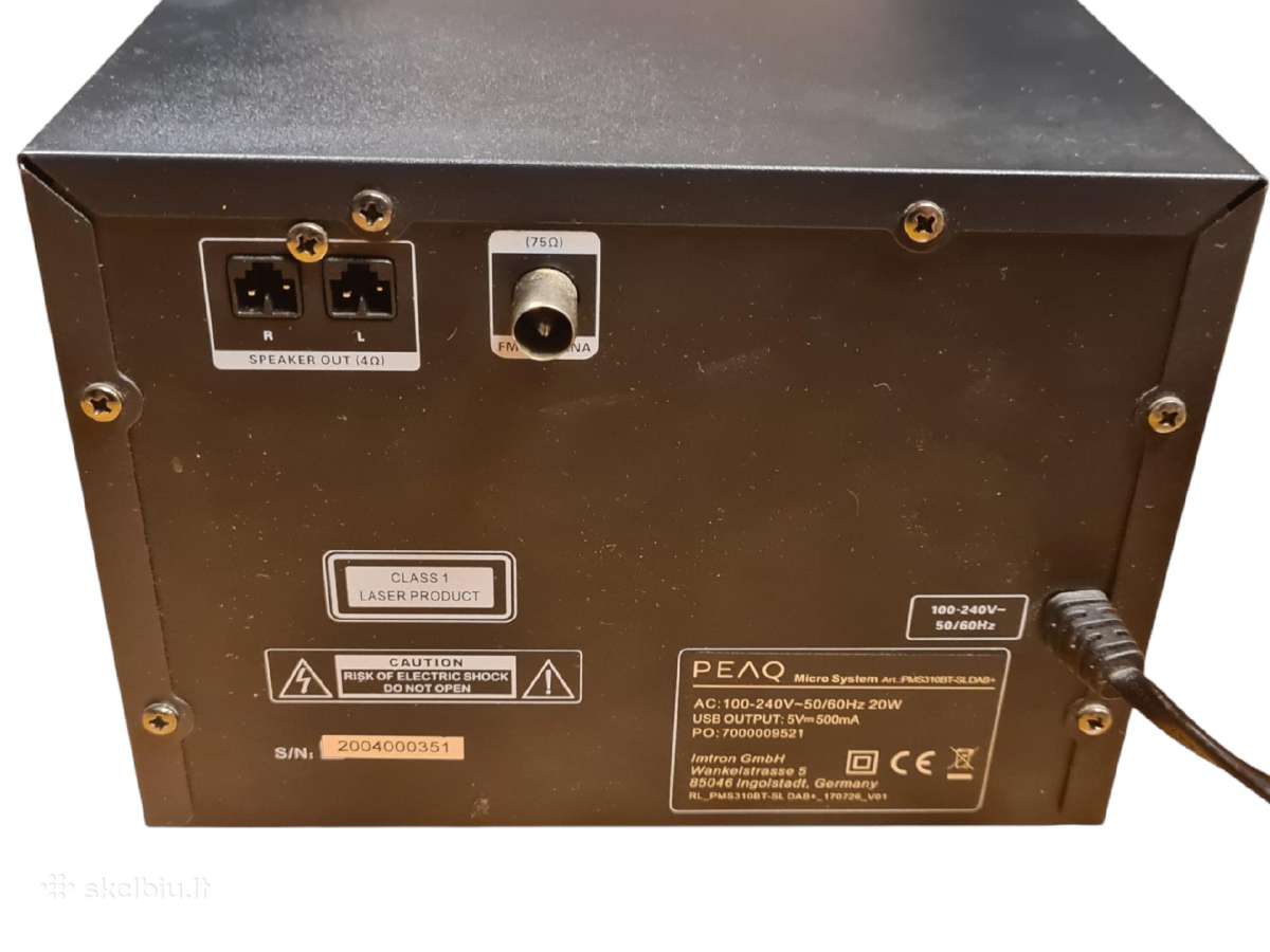 Peaq Micro Hifi System Pms310bt-SL Dab+ muzikinis - nuotraukos Nr. 6