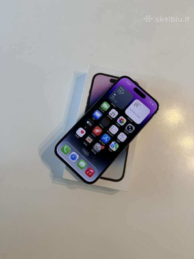 Apple iPhone 14 pro 512gb deep purple 100% - nuotraukos Nr. 2