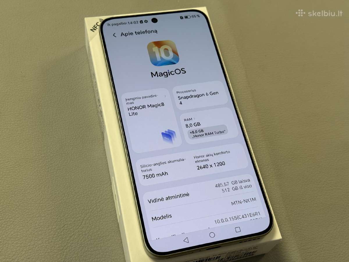 Honor Magic 8 su 512gb kaip naujas su garantija - nuotraukos Nr. 9
