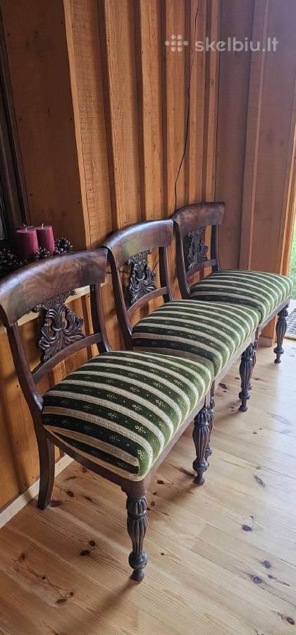 Klasikinė raižyto medžio sofa ir 6 kėdės - nuotraukos Nr. 6