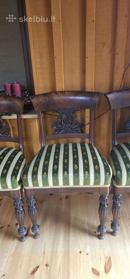 Klasikinė raižyto medžio sofa ir 6 kėdės - nuotraukos Nr. 10