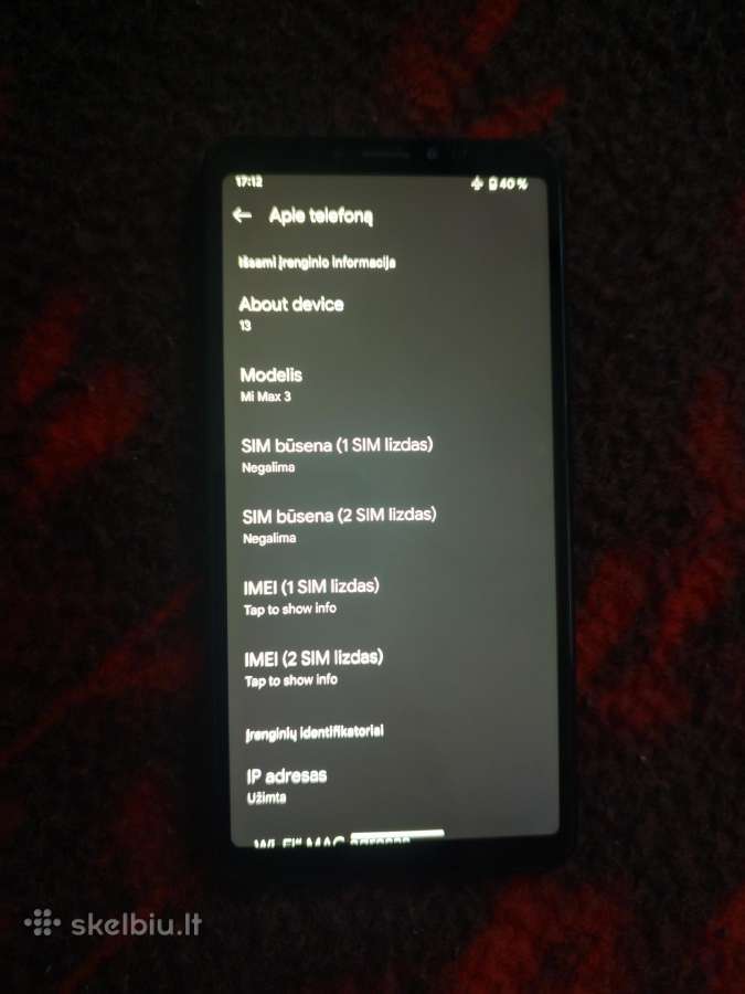 Xiaomi Mi Max 3 / Išmanusis Telefonas 4/64 - nuotraukos Nr. 6