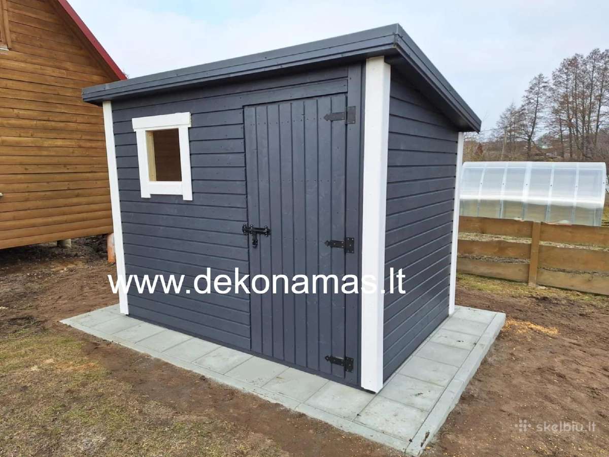 Karkasinis medinis sandėliukas 2x3 m - nuotraukos Nr. 2
