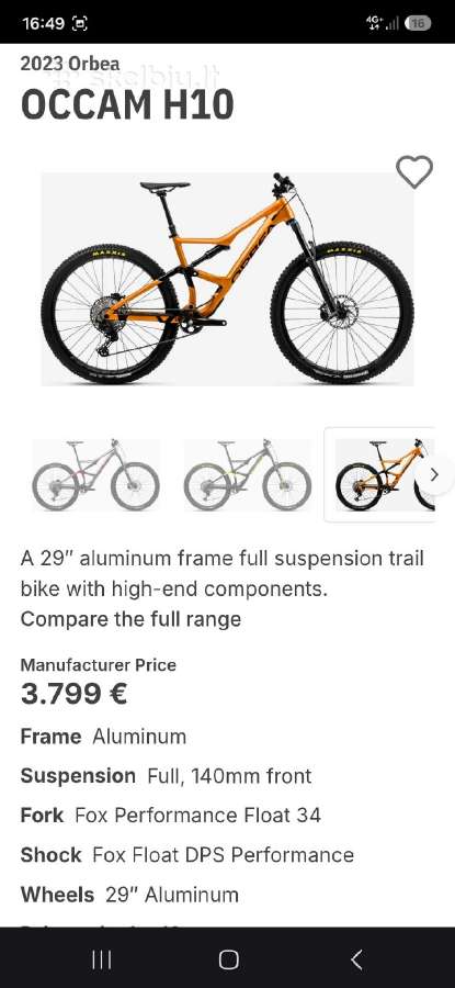 Orbea occam trail full dviratis Fox34 XT 1x12 L - nuotraukos Nr. 8
