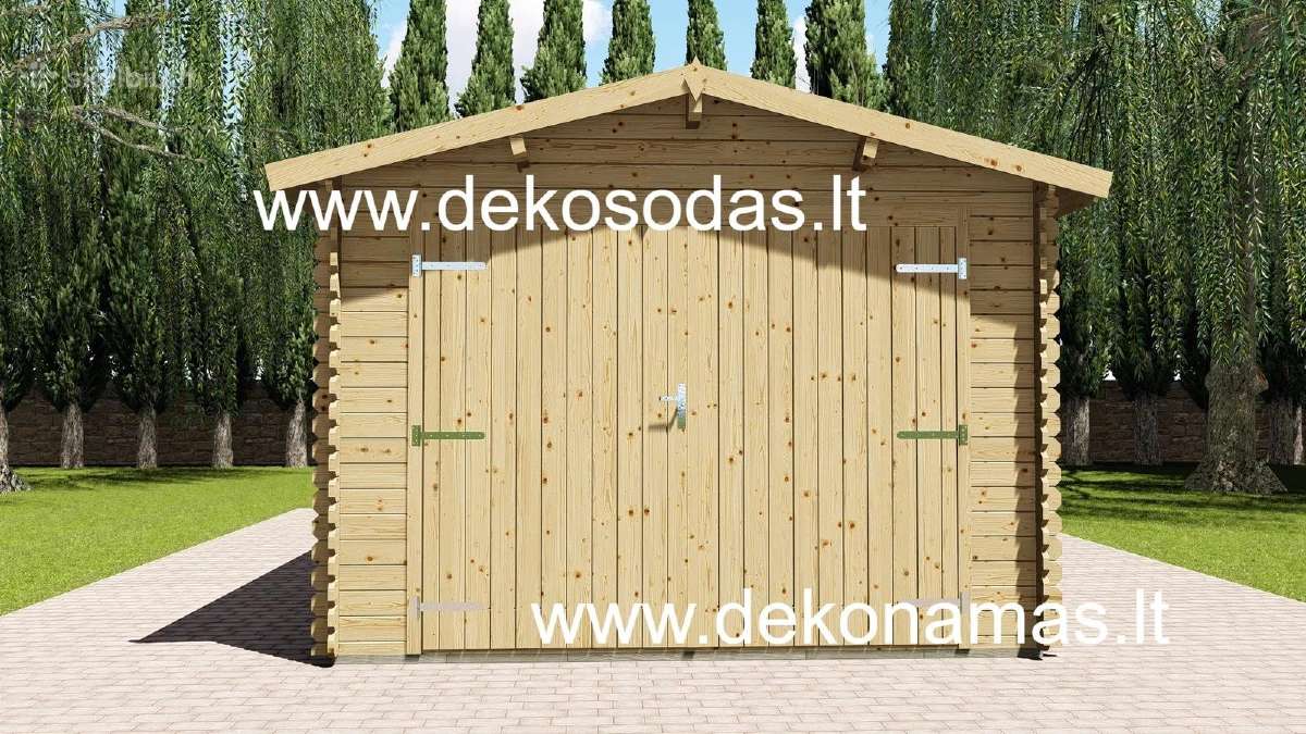Medinis garažas „drevis“ 28 mm 330x510 cm - nuotraukos Nr. 4