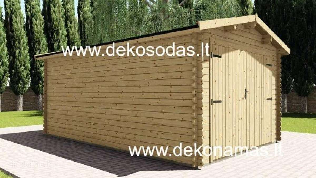 Medinis garažas „drevis“ 28 mm 330x510 cm - nuotraukos Nr. 6