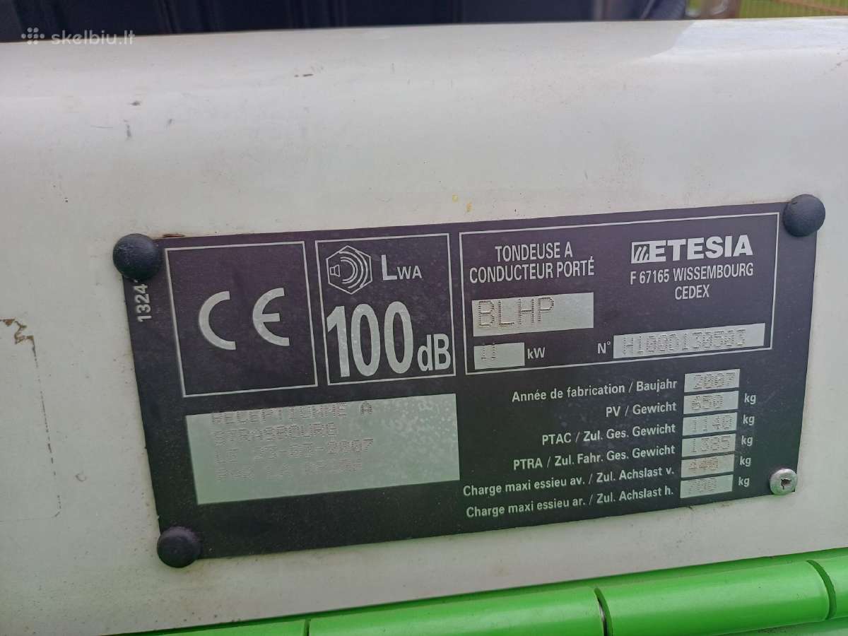 Etesia Hydro 100 Diesel vejos traktorius - nuotraukos Nr. 25
