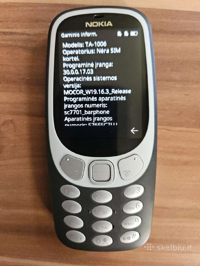 Nokia 3310 3g Ta-1006 - nuotraukos Nr. 3