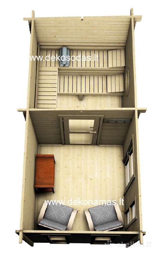 Medinė sauna „marina“ 45 mm, 480x240 cm - nuotraukos Nr. 4