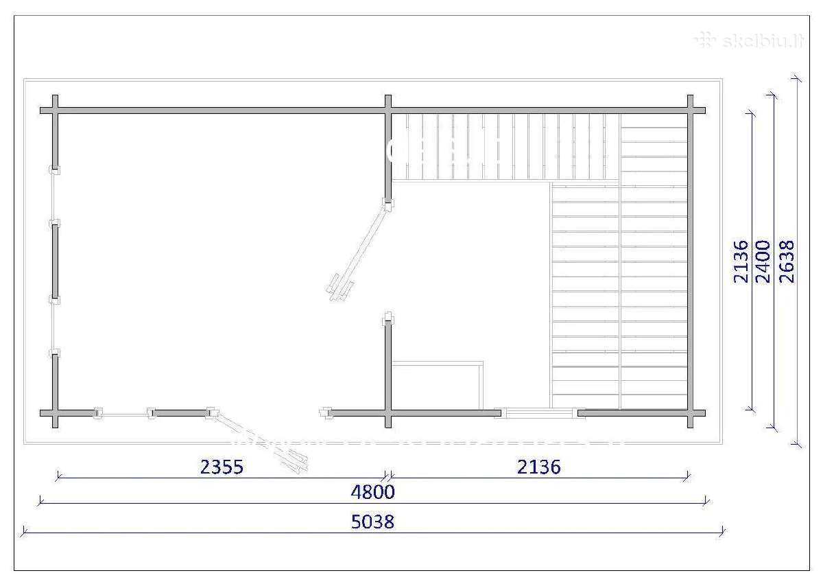 Medinė sauna „marina“ 45 mm, 480x240 cm - nuotraukos Nr. 7