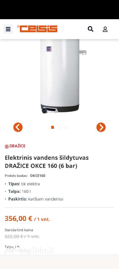 Elektrinis vandens šildytuvas Dražice Okce 160 - nuotraukos Nr. 4