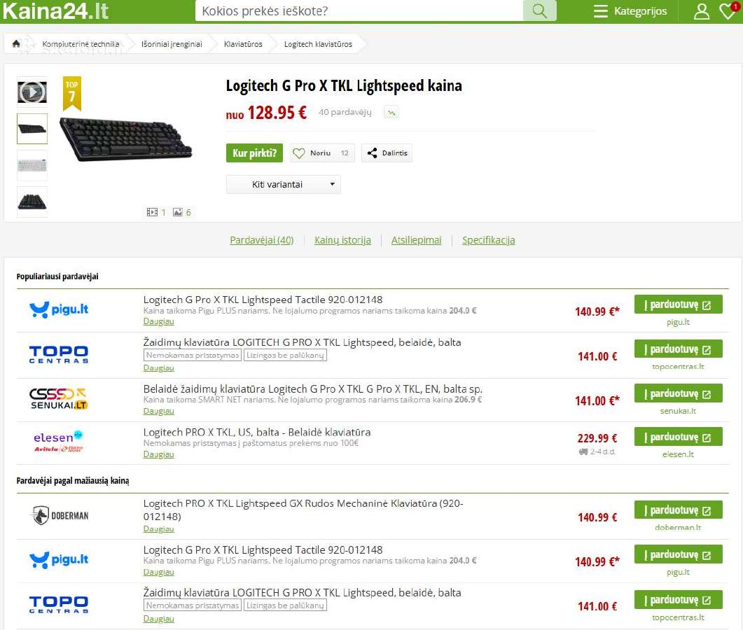 Logitech G Pro X Tkl Wireless Gaming Klaviatura - nuotraukos Nr. 4