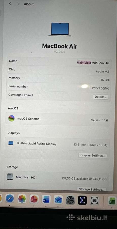 MacBook Air M2 2022 - nuotraukos Nr. 4