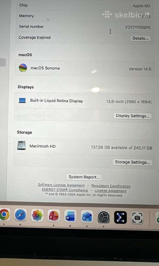 MacBook Air M2 2022 - nuotraukos Nr. 5