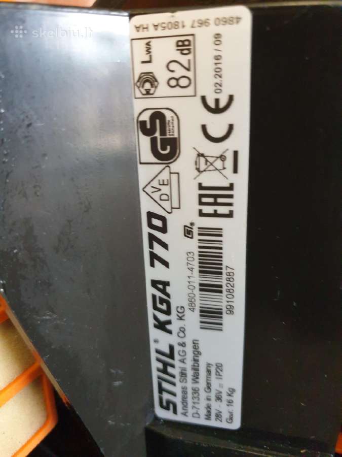 Sthl Kga 770 36 V. Akumuliatorinė šlavimo mašina - nuotraukos Nr. 5