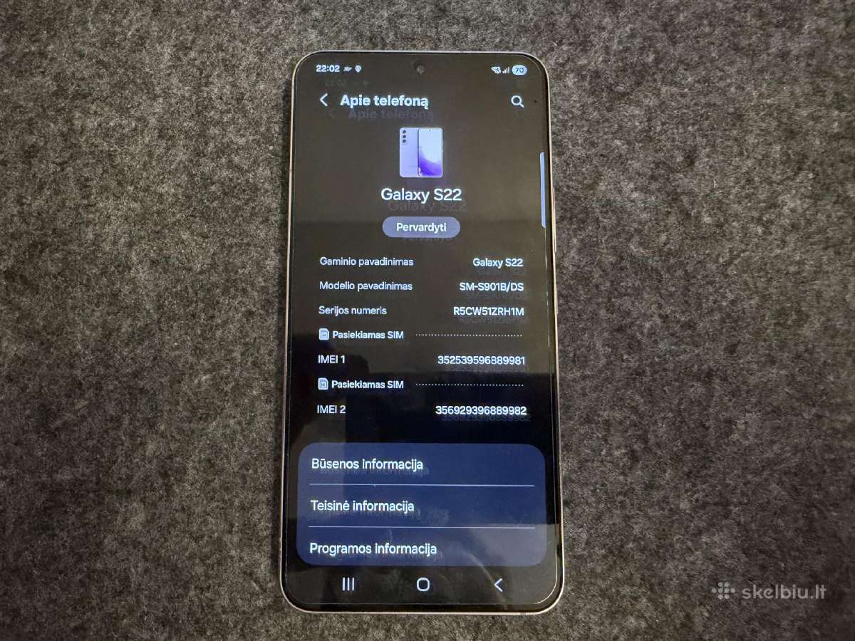 Samsung S22 128gb - nuotraukos Nr. 2