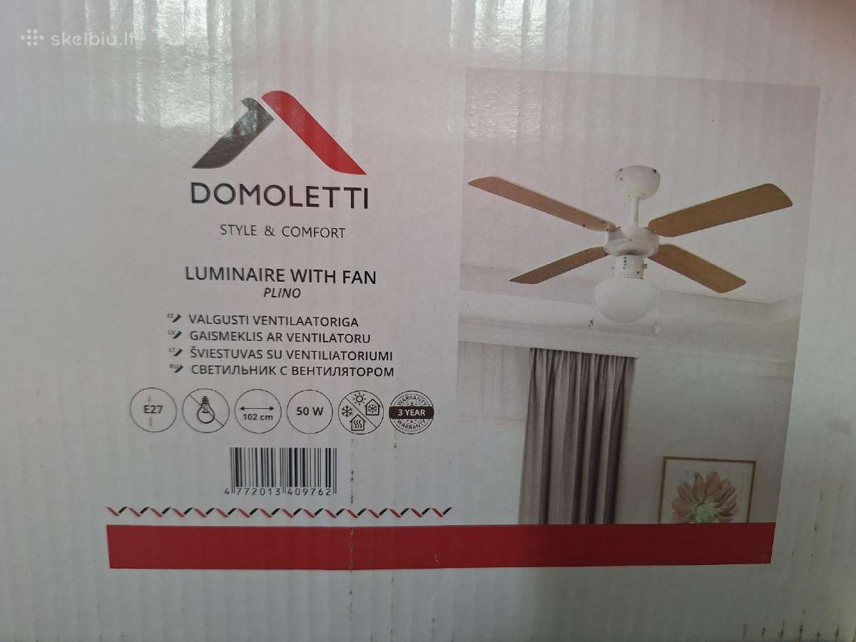 Šviestuvas su ventiliatorium Domoletti firmos - nuotraukos Nr. 4