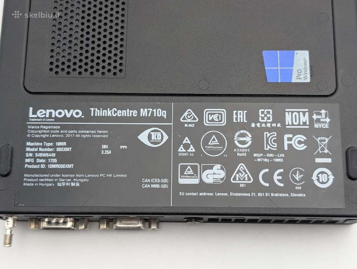 Lenovo M710q Tiny Pc i5-7400t 8gb 256gb WiFi - nuotraukos Nr. 6