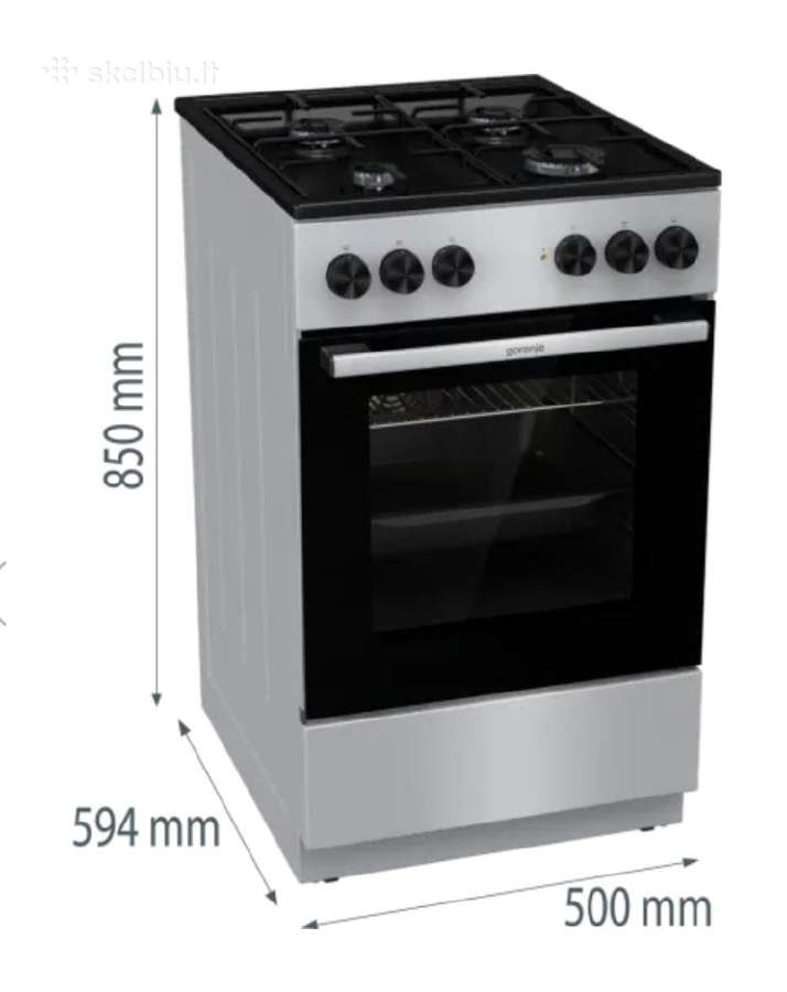 Gorenje Mek3011sb dujinė/elektrinė viryklė 50cm - nuotraukos Nr. 7
