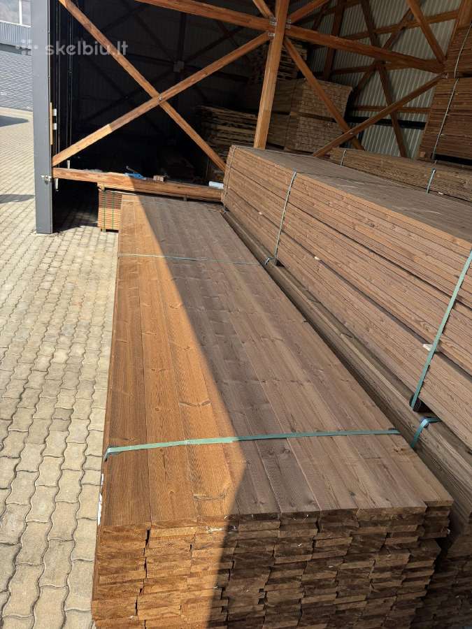 Suomiškos Termo pušies terasinės lentos 26x116 - nuotraukos Nr. 2