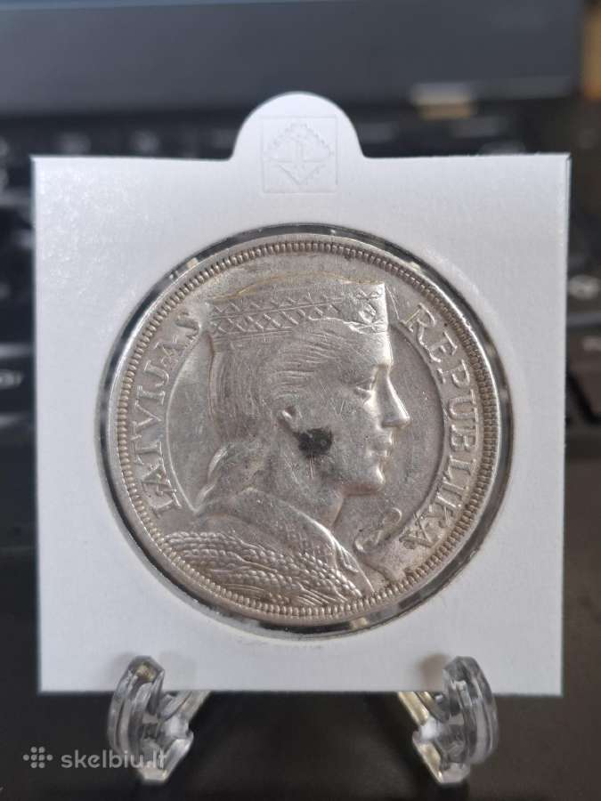 Latvija 1929 penki latai sidabras Milda - nuotraukos Nr. 2