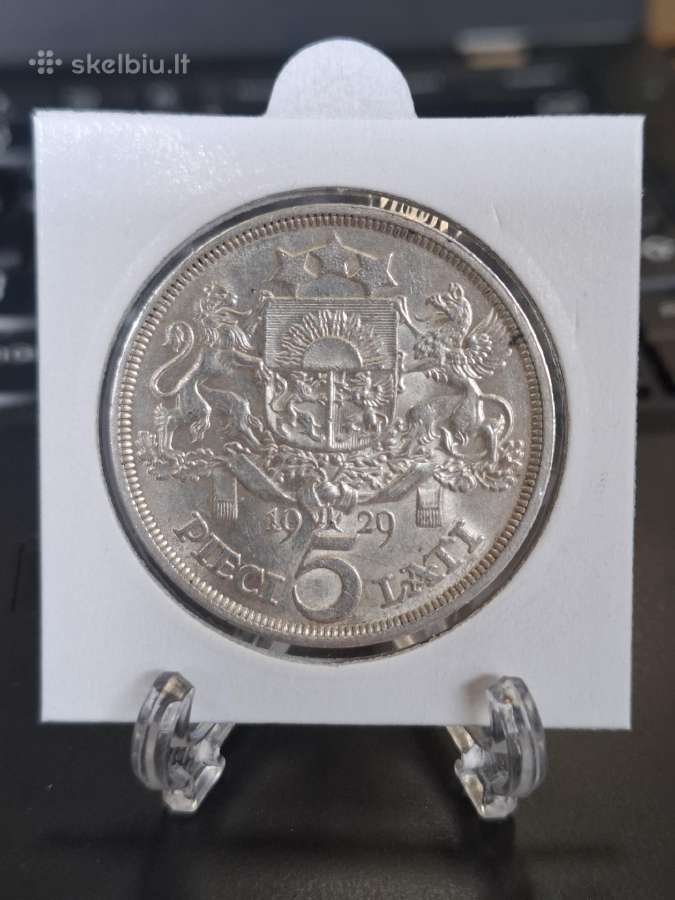 Latvija 1929 penki latai sidabras Milda - nuotraukos Nr. 4