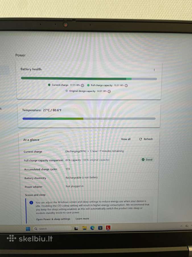 Lenovo Thinkpad P16 Gen1 i7-12850hx 32gb 512gb SSD - nuotraukos Nr. 9