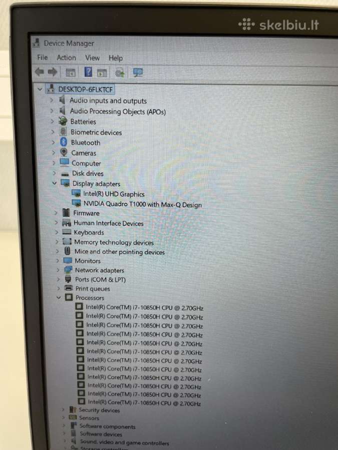 Hp Zbook Fury 15 G7 i7-10850h 16gb RAM 512gb SSD - nuotraukos Nr. 8