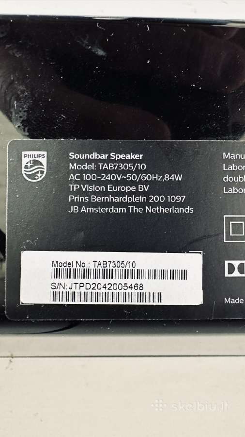 Namų kinas Philips Tab7305/10 (300w) - nuotraukos Nr. 11