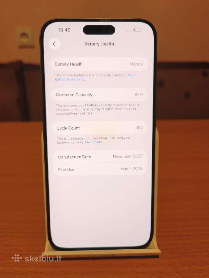iPhone 15 Pro Max, 256gb, Battery health 87% - nuotraukos Nr. 7