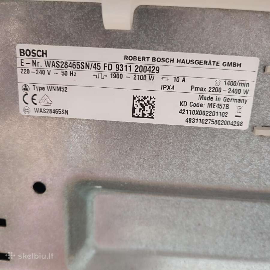 Skalbimo mašina Bosch Logixx 8 Varioperfect - nuotraukos Nr. 4