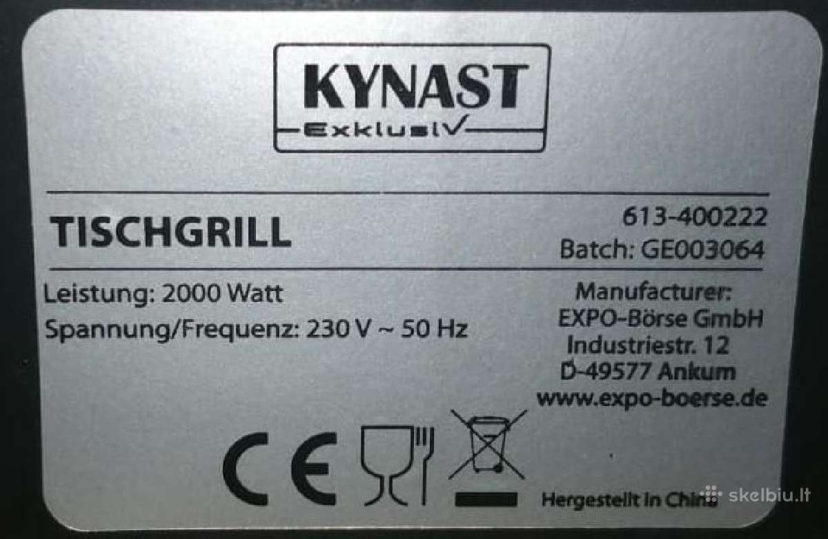 Elektrinis grilis Kynast Bgt-2000.8 (Expo Börse) - nuotraukos Nr. 4