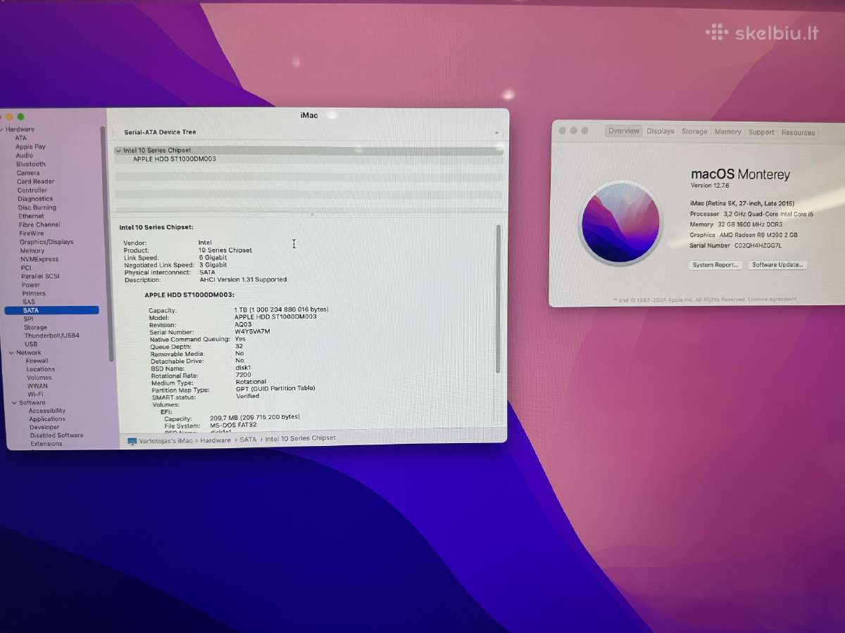 Apple iMac 27" Retina 5k (Late 2015) 32gb RAM - nuotraukos Nr. 2