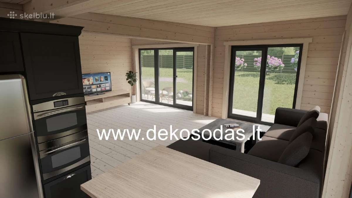 Medinis sodo namelis „savana“ 13x6,95 m, 44 mm - nuotraukos Nr. 2