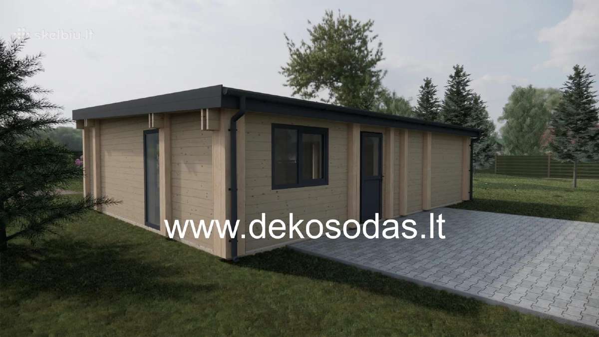 Medinis sodo namelis „savana“ 13x6,95 m, 44 mm - nuotraukos Nr. 4