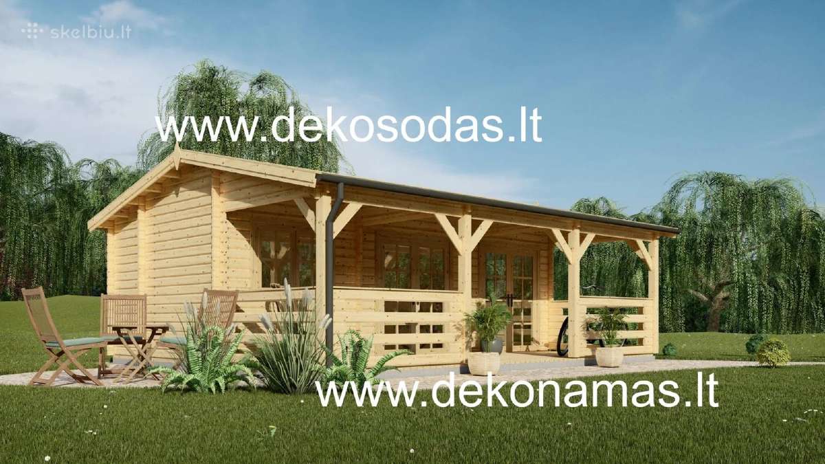 Medinis sodo namelis „sivena“ 44 mm, 7,5x5,95 m - nuotraukos Nr. 5