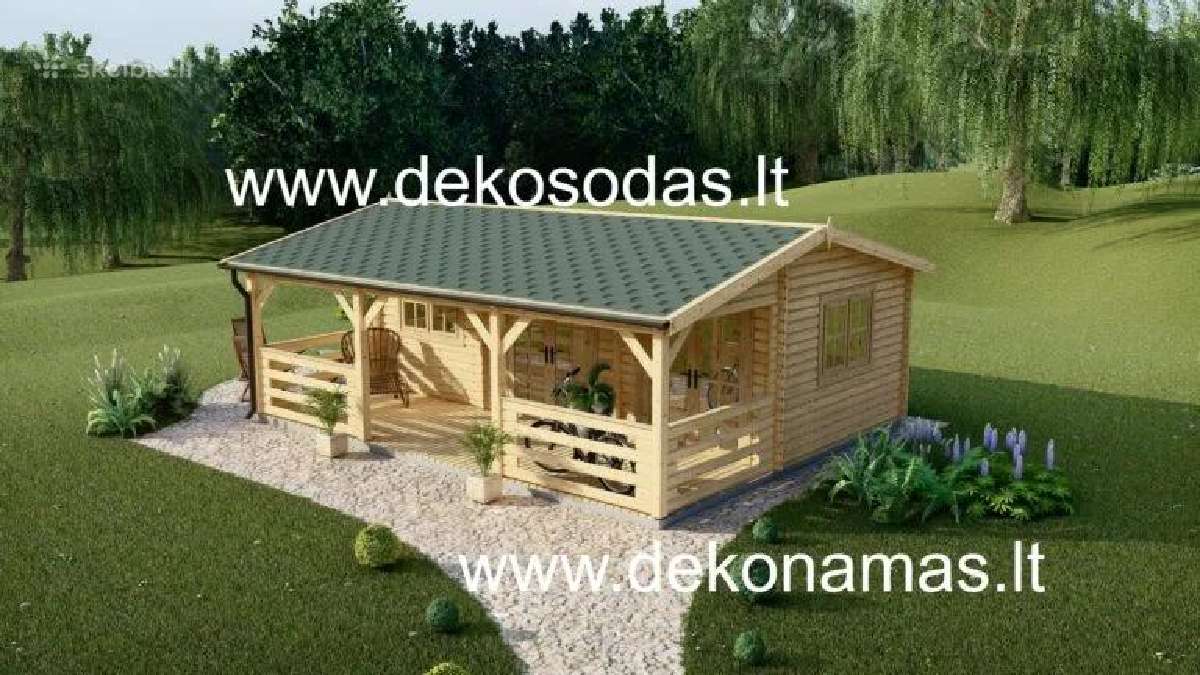 Medinis sodo namelis „sivena“ 44 mm, 7,5x5,95 m - nuotraukos Nr. 3