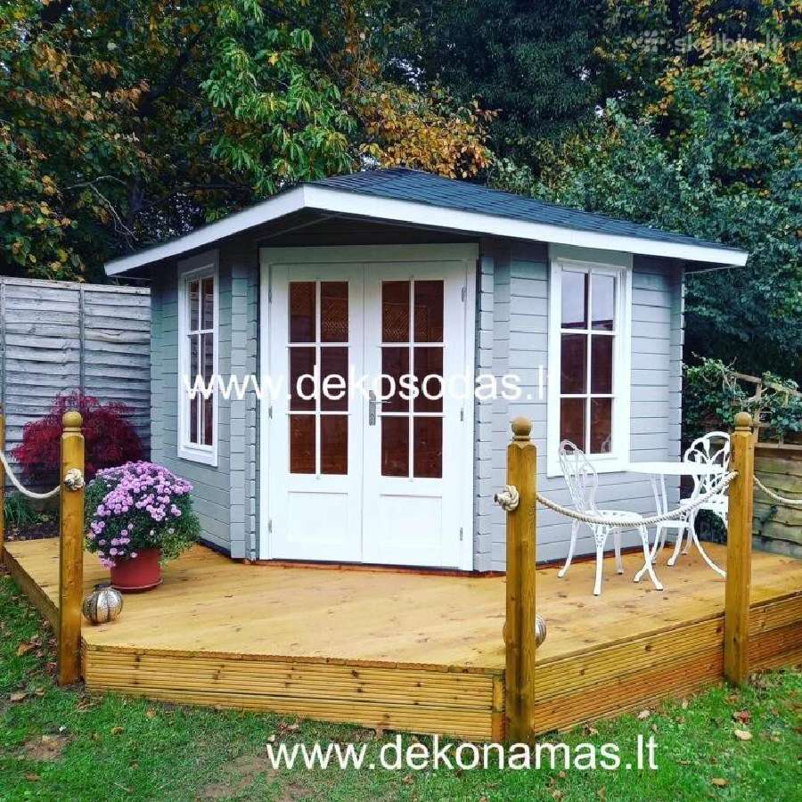 Kampinis medinis sodo namelis 40 mm, 298x298 cm - nuotraukos Nr. 4