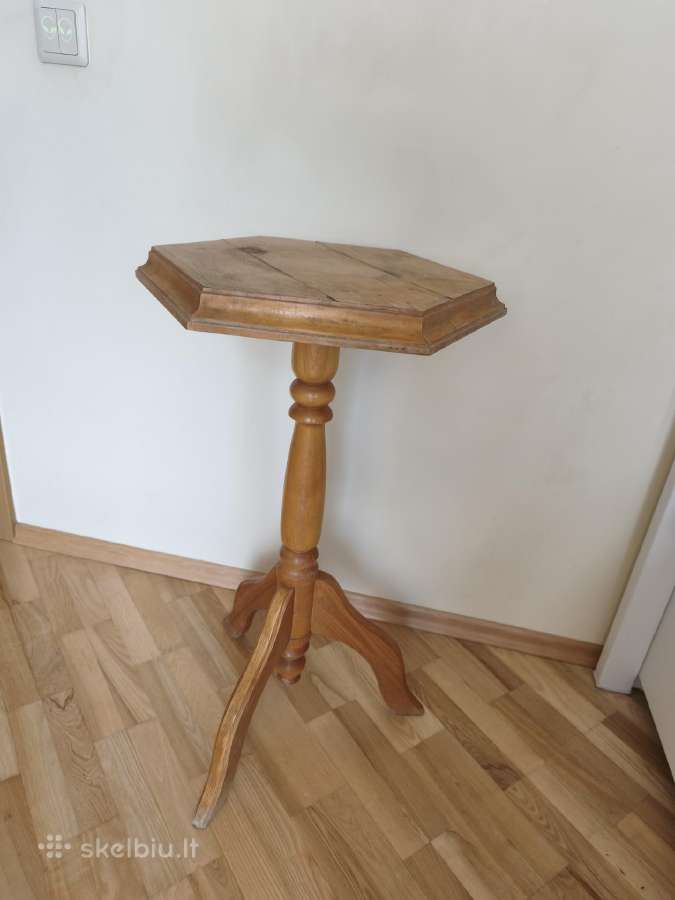 Elegantiškas medinis staliukas / gėlių stovas - nuotraukos Nr. 5