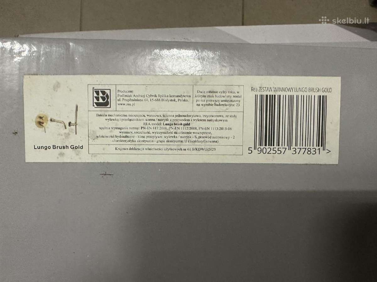 Vonios maišytuvad Rea Lungo Gold Brush + Box - nuotraukos Nr. 3
