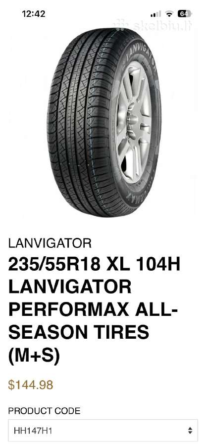 235/55r18 XL 104h Lanvigator Performax All-season - nuotraukos Nr. 3