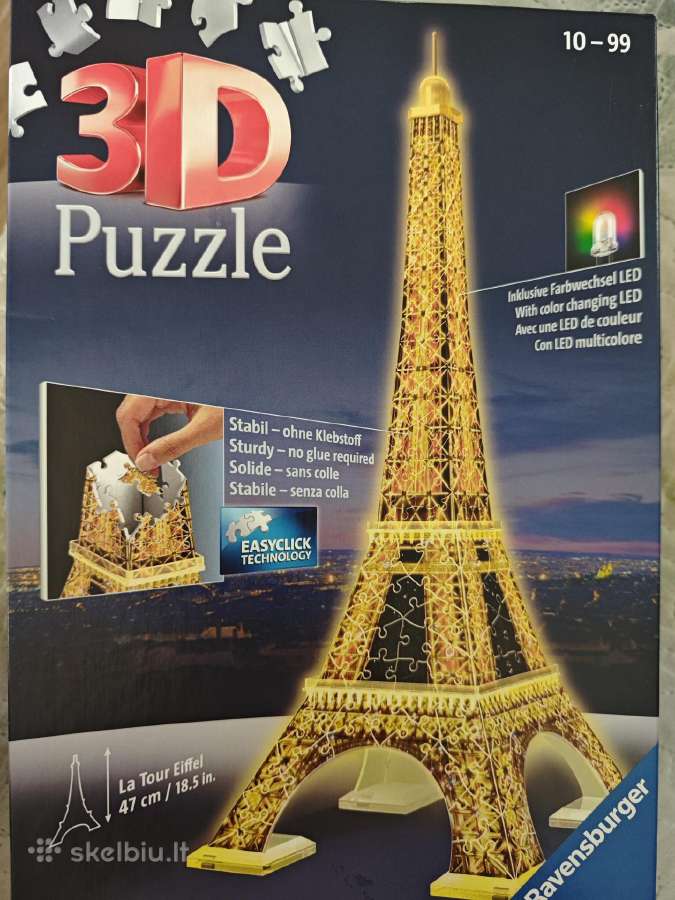3D dėlionė "Eifelio bokštas" naktį (šviečia) - nuotraukos Nr. 3