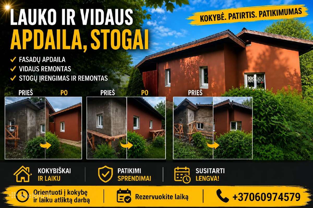 Fasadų Apdaila,šiltinimas, Dekoratyvinis tinkas. - nuotraukos Nr. 20