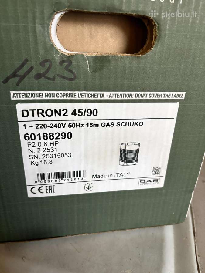 Dab Dtron2 45/90 vandens siurblys + Doc 68 priedas - nuotraukos Nr. 5