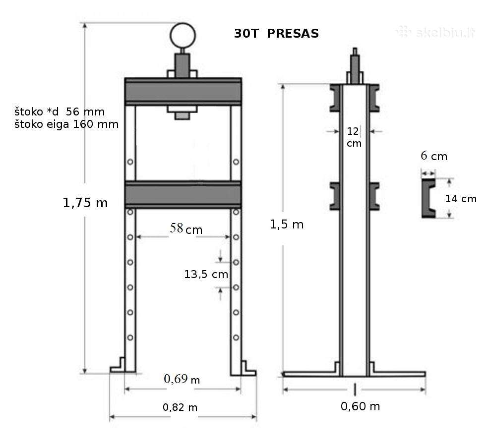 30 tonų hidraulinis presas 30 tonų presas - nuotraukos Nr. 2