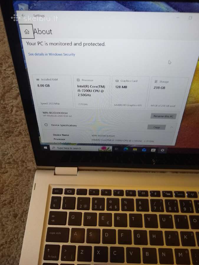 Elitebook X360 i5-7200u/256/touch - nuotraukos Nr. 6