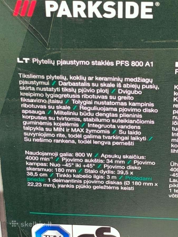 Plytelių pjaustymo staklės - nuotraukos Nr. 4